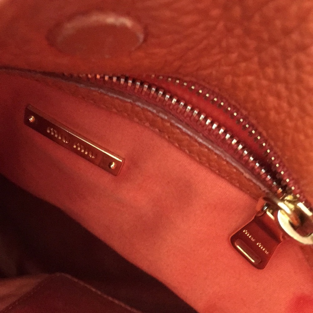 Authentic orange Miu miu leather bag